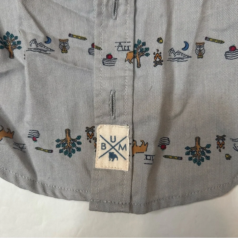 B.U.M Equipment Kids Gray Animal Print Button Down Shirt 3T